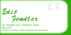 edit fendler business card